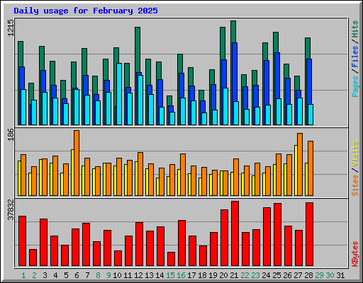 Daily usage for February 2025