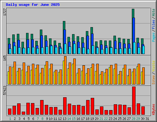Daily usage for June 2025