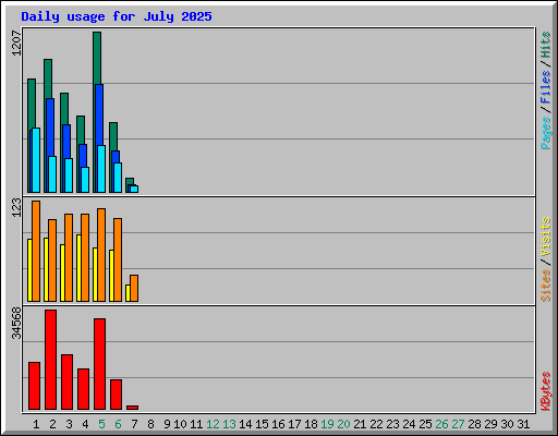 Daily usage for July 2025