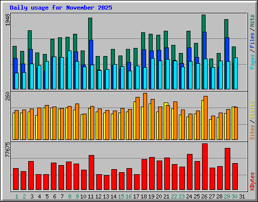 Daily usage for November 2025