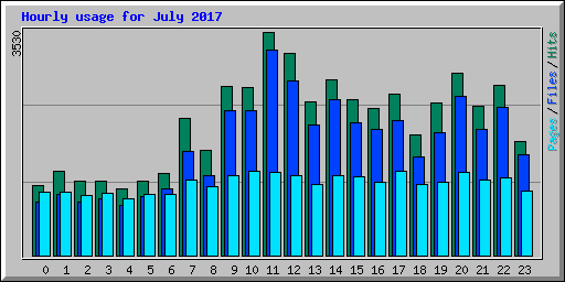 Hourly usage for July 2017