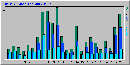 Hourly usage for July 2025
